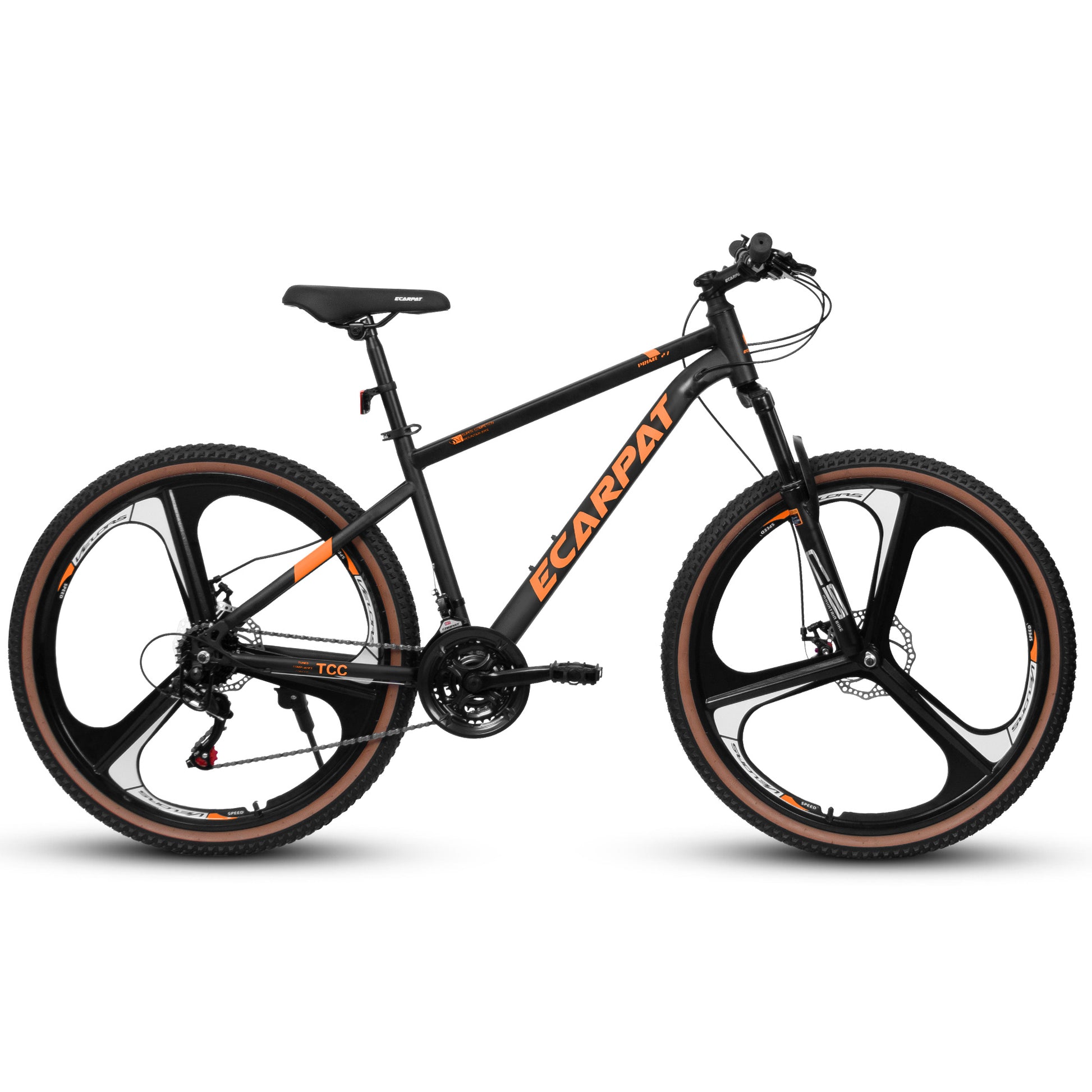 A27301M Ecarpat Mountain Bike 27.5 Inch Wheels, 21 Speed Road Bicycle With Dual Disc Brakes For Men And Women,High Carbon Steel Frame Front Fork Bicycles, Adult Faster Racing Bike