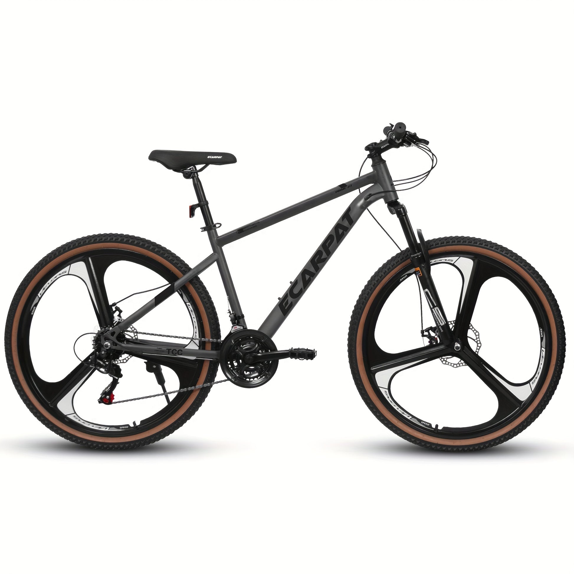 A27301M Ecarpat Mountain Bike 27.5 Inch Wheels, 21 Speed Road Bicycle With Dual Disc Brakes For Men And Women,High Carbon Steel Frame Front Fork Bicycles, Adult Faster Racing Bike