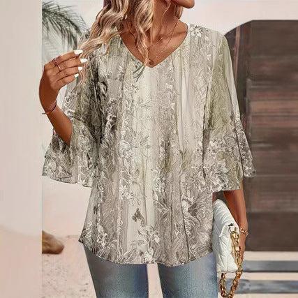 Round Neck Short Sleeves Casual Top