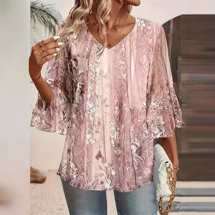 Round Neck Short Sleeves Casual Top